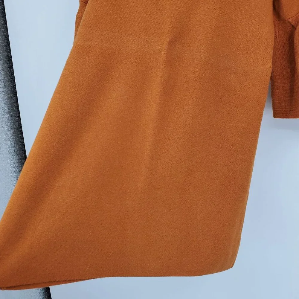 Moth Anthropologie Burnt Orange Short Bell Sleeves Cottage Sweater Dress XS Peti